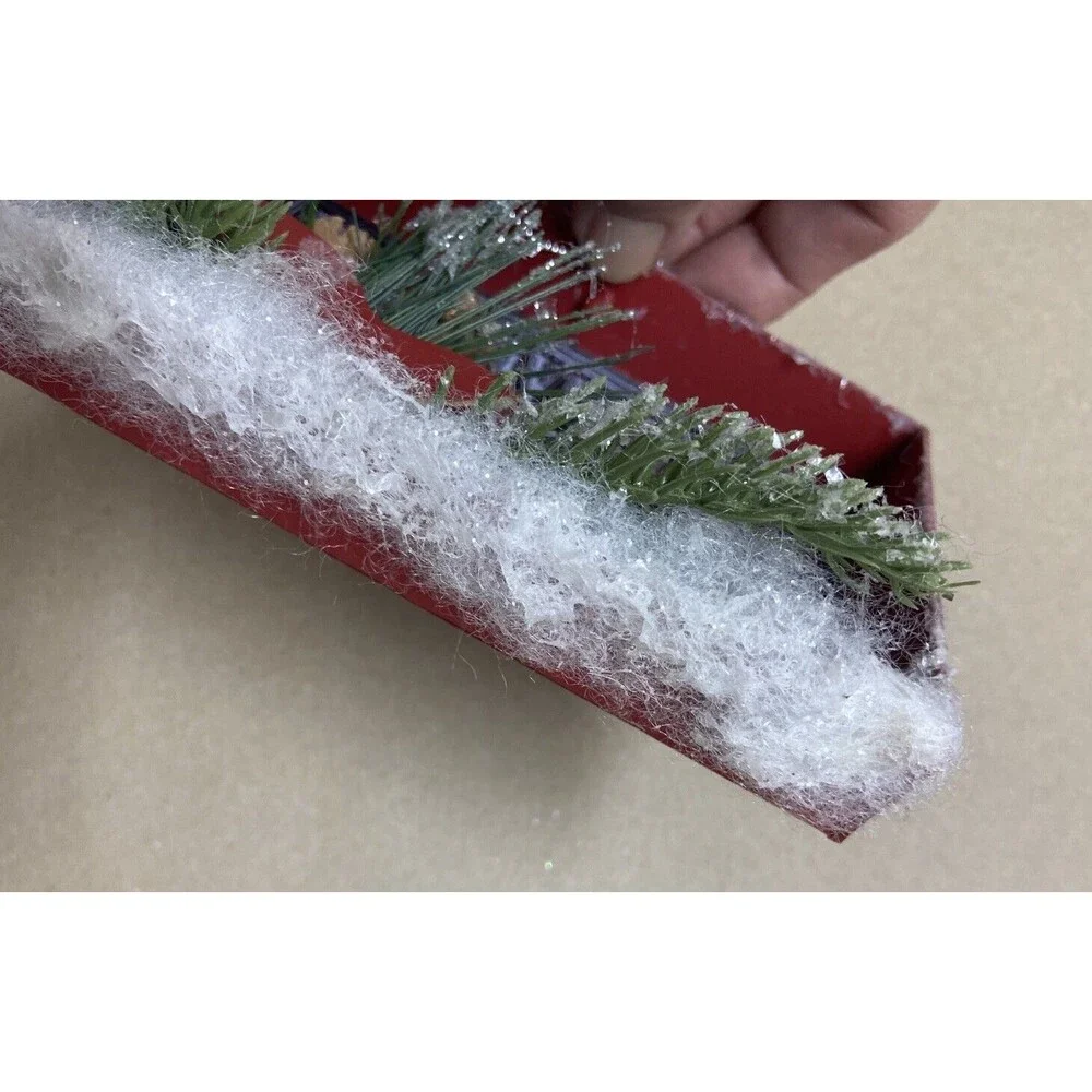 Midwest Seasons Joyful Christmas Sleigh Red Shadowbox Hanging Christmas Ornametn